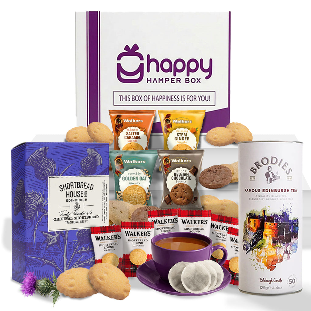 Scottish Afternoon Tea Hamper Gift Set x 12 Pcs includes Edinburgh Tea, Shortbread, Assorted Biscuits