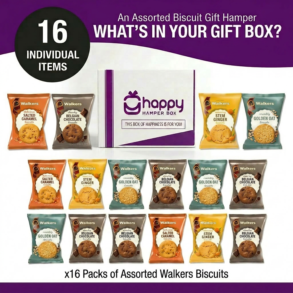 Biscuit Hamper Gift Set x 16 Packs of Assorted Walkers Biscuits Twin Pack