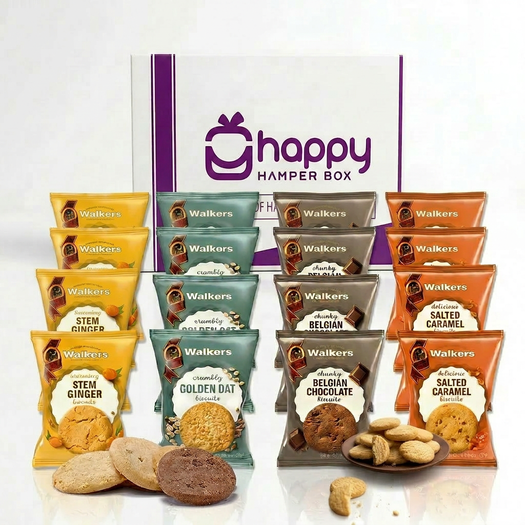 Biscuit Hamper Gift Set x 16 Packs of Assorted Walkers Biscuits Twin Pack