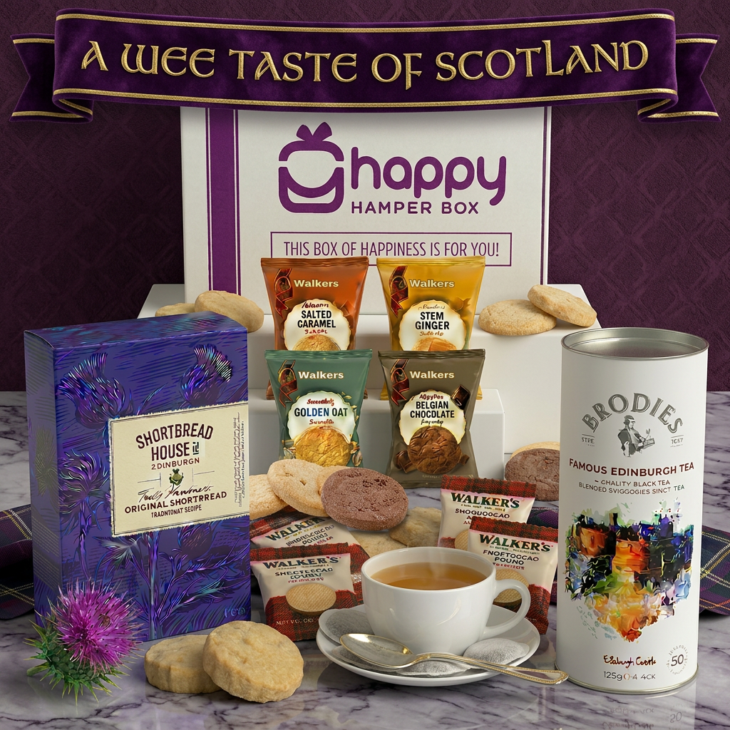Scottish Afternoon Tea Hamper Gift Set x 12 Pcs includes Edinburgh Tea, Shortbread, Assorted Biscuits