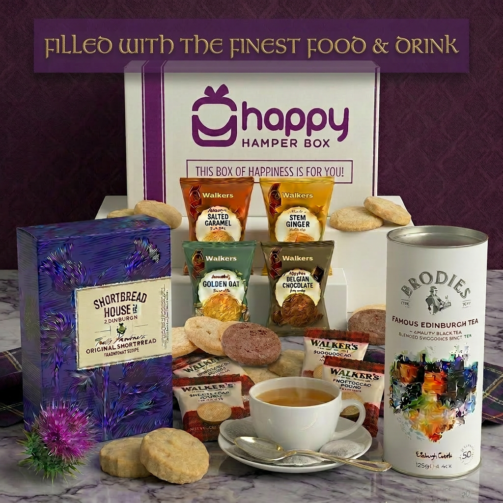 Scottish Afternoon Tea Hamper Gift Set x 12 Pcs includes Edinburgh Tea, Shortbread, Assorted Biscuits
