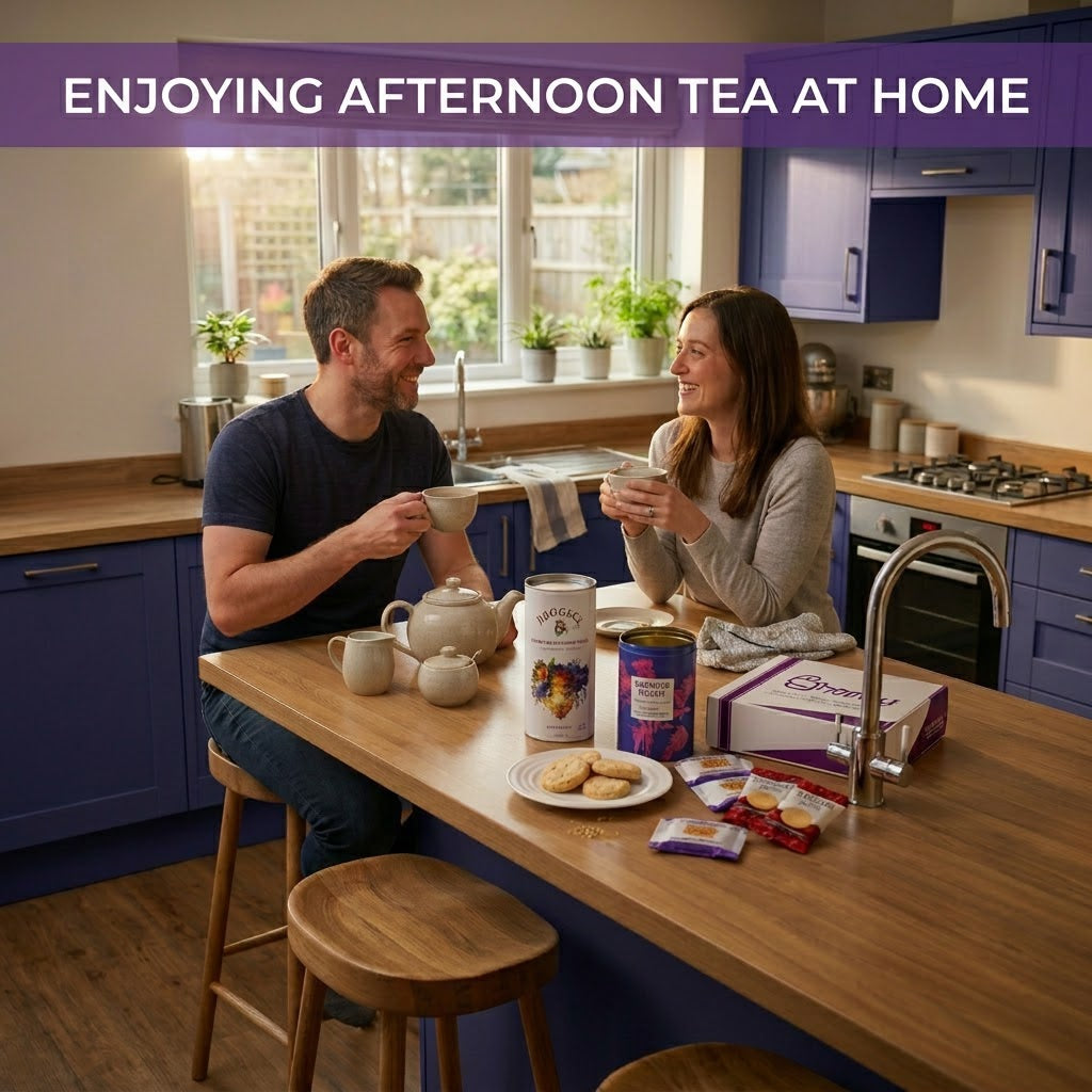 Scottish Afternoon Tea Hamper Gift Set x 12 Items; Edinburgh Tea, Shortbread Tin, 10 Shortbread Packs