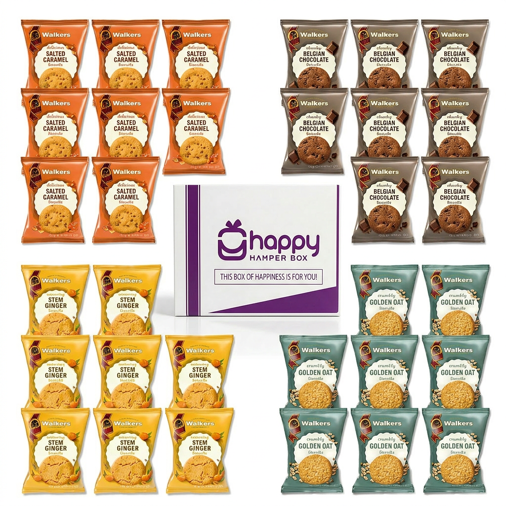 Biscuit Hamper Gift Set x 32 Packs of Assorted Walkers Biscuits Twin Pack, 64 pcs total