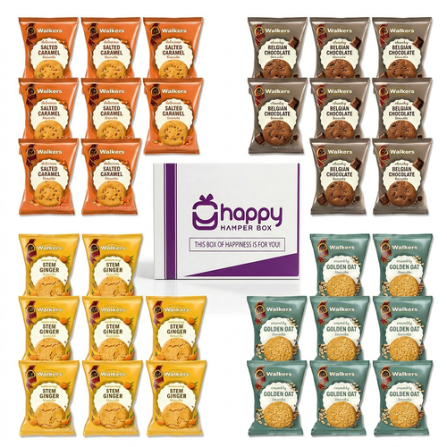 Biscuit Hamper Gift Set x 32 Packs of Assorted Walkers Biscuits Twin Pack, 64 pcs total